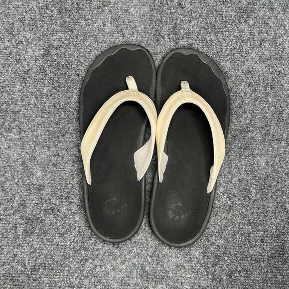 OluKai Ohana Sandals Women's 8 Cream Toe Post Athletic Outdoor Beach Flip Flops - Picture 6 of 10